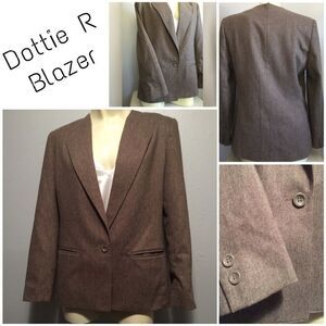 Vintage Dottie R Blazer - Taupe - Size 7/8